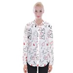 Valentine s pattern with hand drawn hearts Womens Long Sleeve Shirt