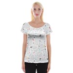 Stroke decorated Easter eggs pattern Cap Sleeve Top