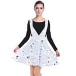Stroke decorated Easter eggs pattern Plunge Pinafore Dress