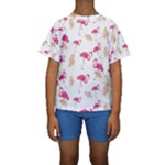 Flamingo nature seamless pattern Kids  Short Sleeve Swimwear