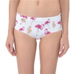 Flamingo nature seamless pattern Mid-Waist Bikini Bottoms