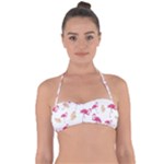 Flamingo nature seamless pattern Halter Bandeau Bikini Top