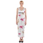 Flamingo nature seamless pattern Fitted Maxi Dress