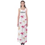 Flamingo nature seamless pattern Empire Waist Maxi Dress