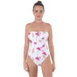 Flamingo nature seamless pattern Tie Back One Piece Swimsuit