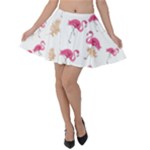 Flamingo nature seamless pattern Velvet Skater Skirt