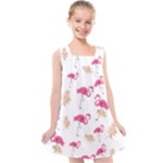 Flamingo nature seamless pattern Kids  Cross Back Dress