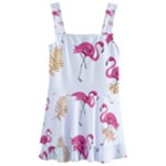 Flamingo nature seamless pattern Kids  Layered Skirt Swimsuit
