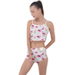 Flamingo nature seamless pattern Summer Cropped Co-Ord Set