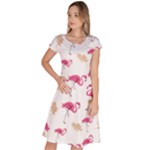Flamingo nature seamless pattern Classic Short Sleeve Dress