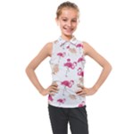 Flamingo nature seamless pattern Kids  Sleeveless Polo Tee