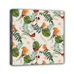 Tropical leaves and birds Mini Canvas 6  x 6  (Stretched)