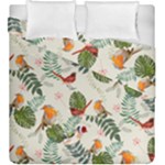 Tropical leaves and birds Duvet Cover Double Side (King Size)