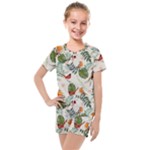 Tropical leaves and birds Kids  Mesh Tee and Shorts Set