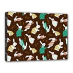 Easter rabbit pattern Canvas 16  x 12  (Stretched)