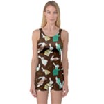 Easter rabbit pattern One Piece Boyleg Swimsuit
