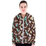 Easter rabbit pattern Women s Zipper Hoodie