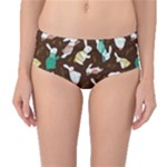 Easter rabbit pattern Mid-Waist Bikini Bottoms