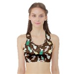 Easter rabbit pattern Sports Bra with Border