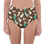 Easter rabbit pattern Reversible High-Waist Bikini Bottoms