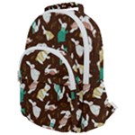 Easter rabbit pattern Rounded Multi Pocket Backpack