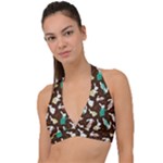 Easter rabbit pattern Halter Plunge Bikini Top