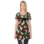 Easter rabbit pattern Short Sleeve Tunic 