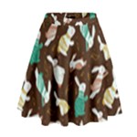 Easter rabbit pattern High Waist Skirt