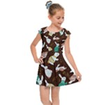 Easter rabbit pattern Kids  Cap Sleeve Dress