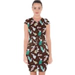 Easter rabbit pattern Capsleeve Drawstring Dress 