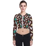 Easter rabbit pattern Long Sleeve Zip Up Bomber Jacket