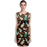 Easter rabbit pattern Sleeveless Velvet Midi Dress