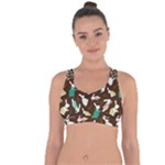 Easter rabbit pattern Cross String Back Sports Bra