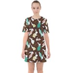 Easter rabbit pattern Sixties Short Sleeve Mini Dress