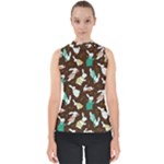 Easter rabbit pattern Mock Neck Shell Top