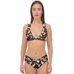 Easter rabbit pattern Double Strap Halter Bikini Set