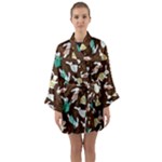 Easter rabbit pattern Long Sleeve Satin Kimono