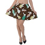 Easter rabbit pattern Velvet Skater Skirt