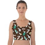 Easter rabbit pattern Velvet Crop Top