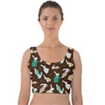 Easter rabbit pattern Velvet Crop Top