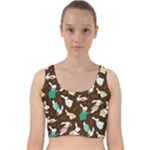 Easter rabbit pattern Velvet Racer Back Crop Top