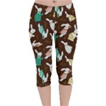 Easter rabbit pattern Velvet Capri Leggings 