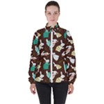 Easter rabbit pattern Women s High Neck Windbreaker