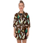 Easter rabbit pattern Half Sleeve Chiffon Kimono