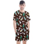 Easter rabbit pattern Men s Mesh Tee and Shorts Set