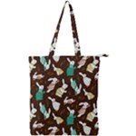 Easter rabbit pattern Double Zip Up Tote Bag