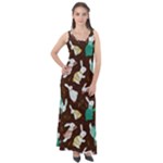 Easter rabbit pattern Sleeveless Velour Maxi Dress