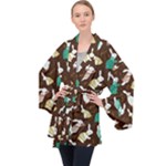 Easter rabbit pattern Long Sleeve Velvet Kimono 