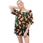 Easter rabbit pattern Oversized Chiffon Top