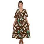 Easter rabbit pattern Kimono Sleeve Boho Dress